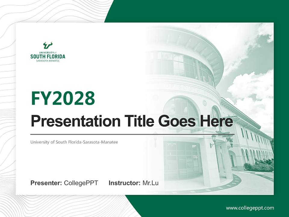 University of South Florida-Sarasota-Manatee Academic Presentation/Research Findings Report PPT Template4:3 ratio PPT effect preview image5