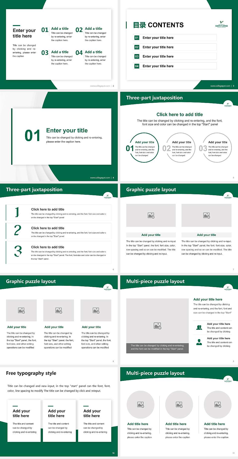 University of South Florida-Sarasota-Manatee Academic Presentation/Research Findings Report PPT Template4:3 ratio PPT effect preview image2