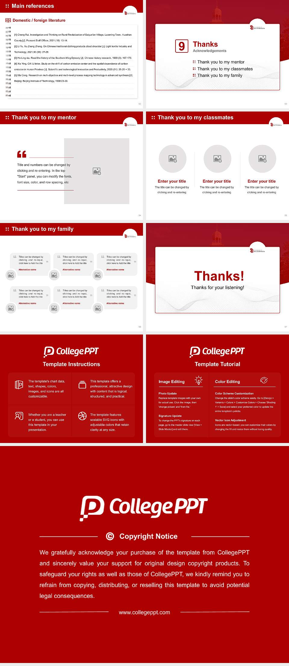 University of South Dakota Graduation Thesis Defense PPT Template4:3 ratio PPT effect preview image7