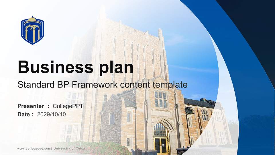 University of Tulsa Competition/Entrepreneurship Contest PPT Template16:9 ratio PPT effect preview image