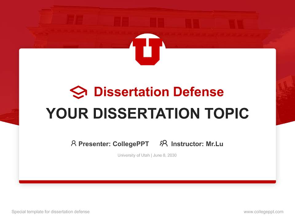 University of Utah Graduation Thesis Defense PPT Template4:3 ratio PPT effect preview image7