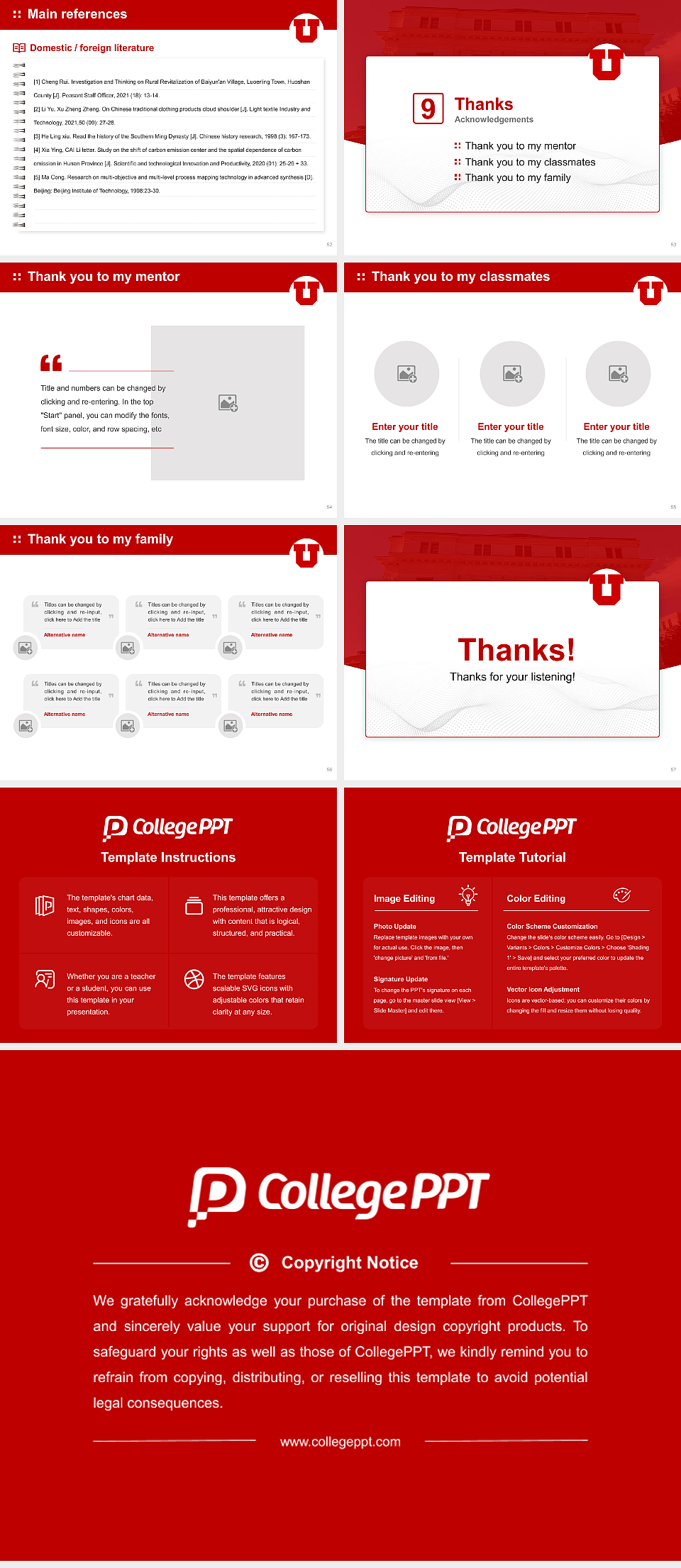 University of Utah Graduation Thesis Defense PPT Template CollegePPT