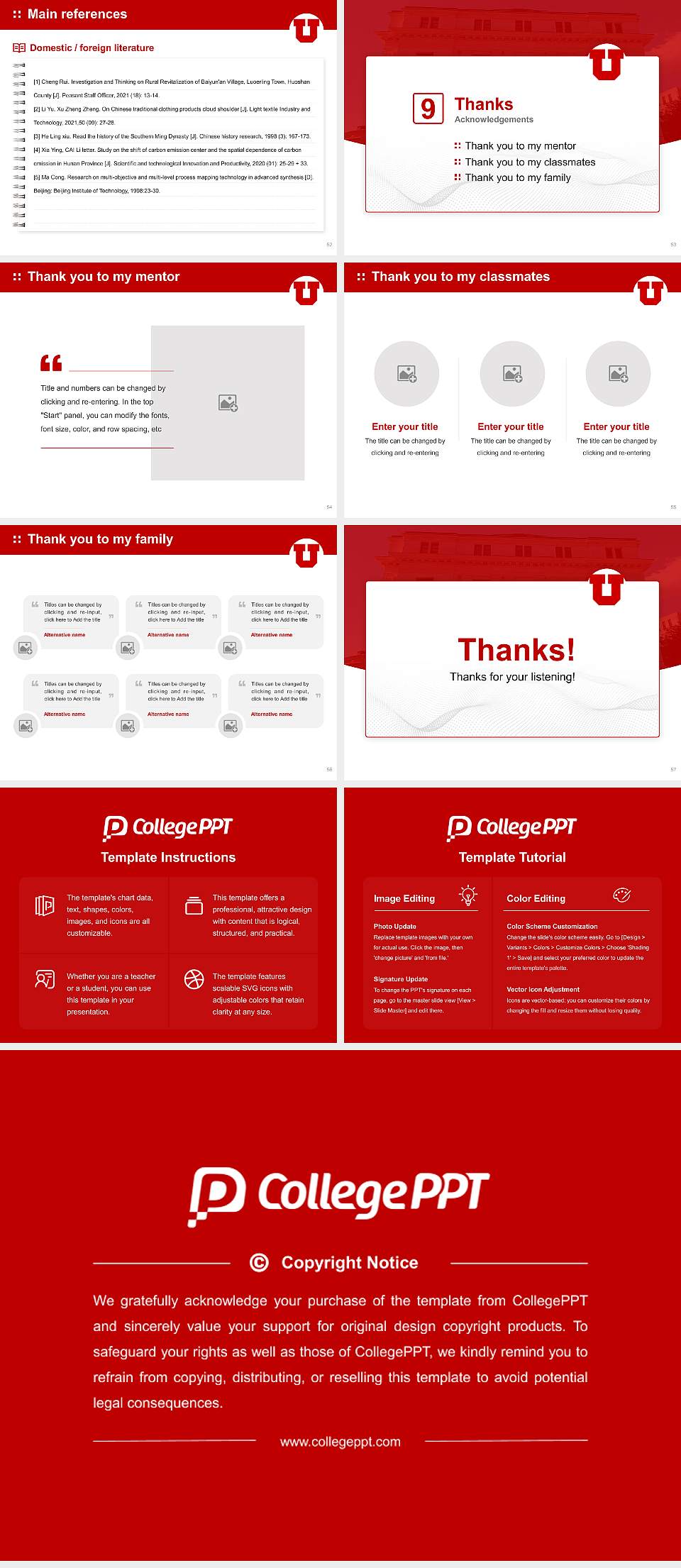 University of Utah Graduation Thesis Defense PPT Template4:3 ratio PPT effect preview image7