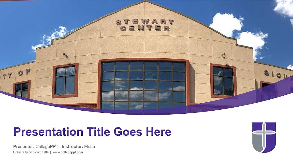 University of Sioux Falls Course/Courseware Creation PPT Template16:9 ratio PPT effect preview image