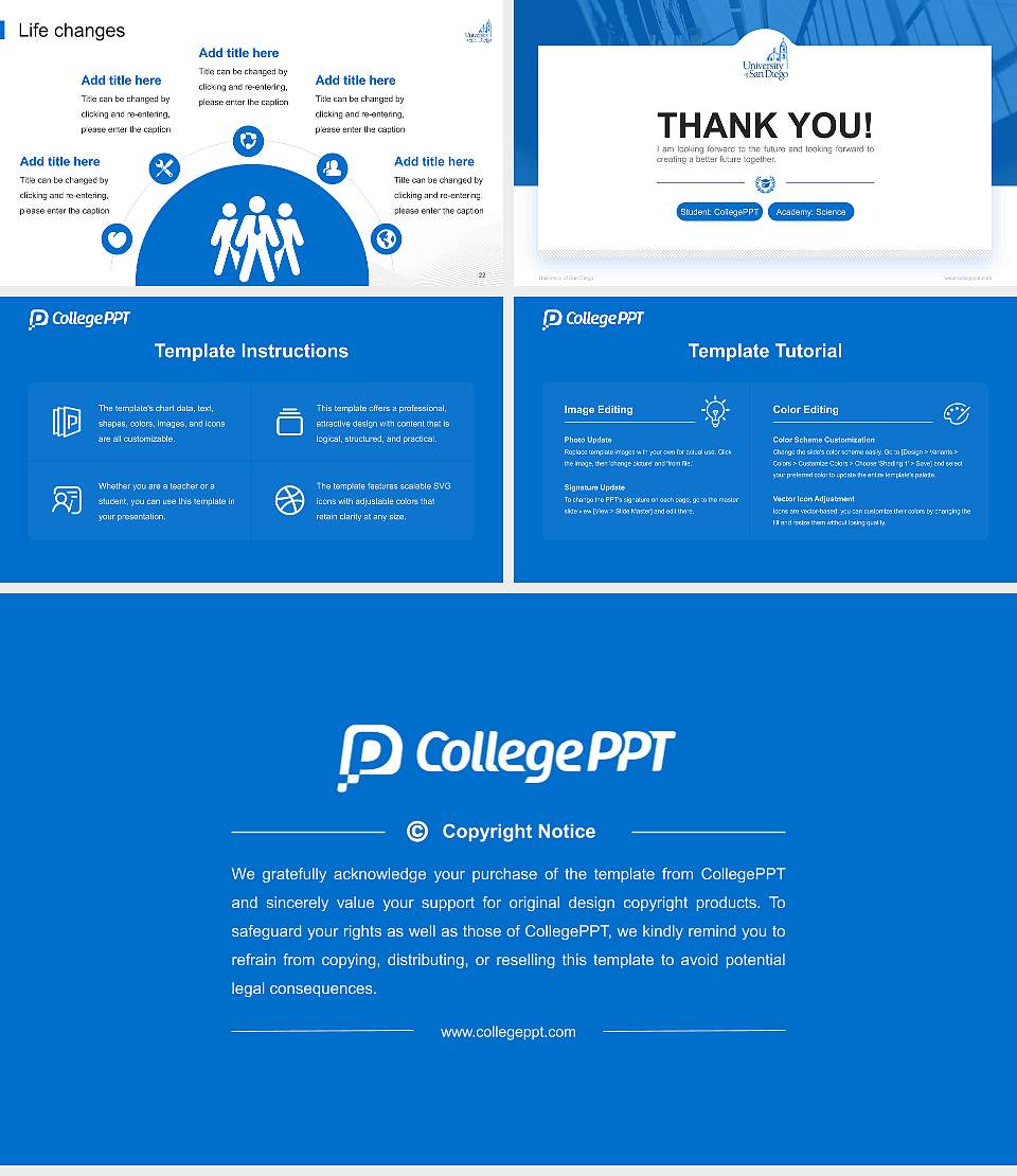 University of San Diego National Scholarship Defense PPT Template16:9 ratio PPT effect preview image4