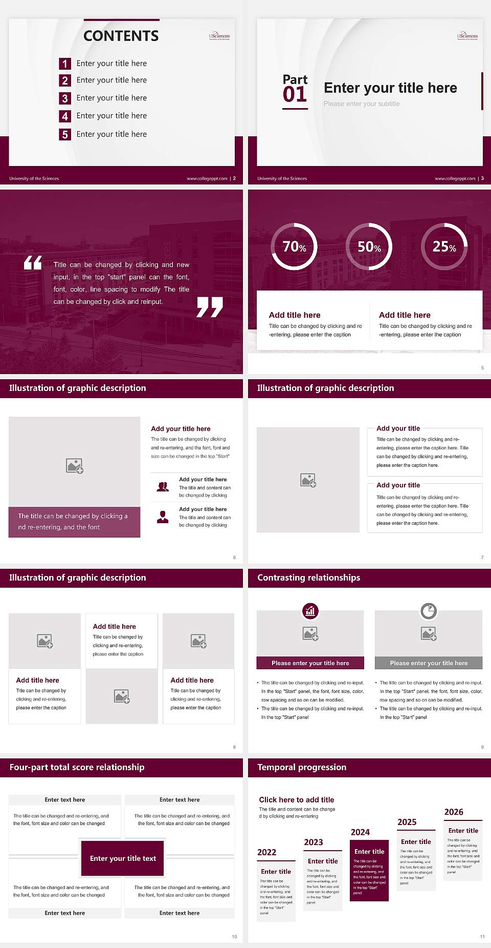 University of the Sciences Thesis Proposal/Graduation Defense PPT Template4:3 ratio PPT effect preview image2