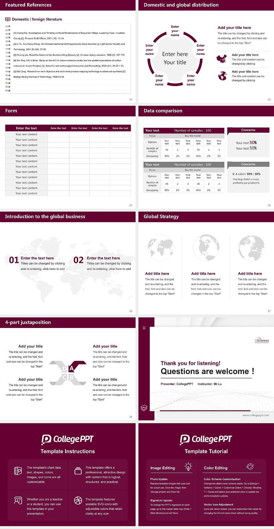 University of the Sciences Thesis Proposal/Graduation Defense PPT Template4:3 ratio PPT effect preview image4