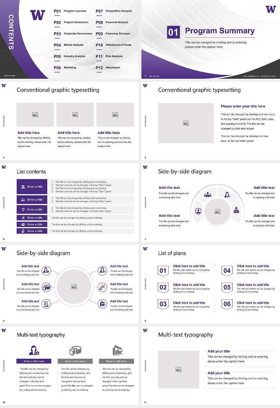 University of Washington-Bothell Campus Competition/Entrepreneurship Contest PPT Template16:9 ratio PPT effect preview image2