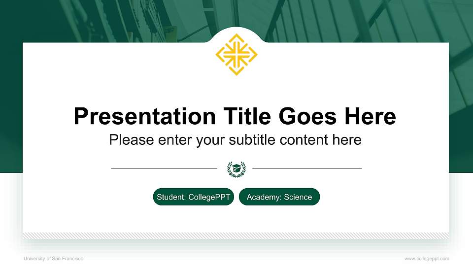 University of San Francisco National Scholarship Defense PPT Template16:9 ratio PPT effect preview image