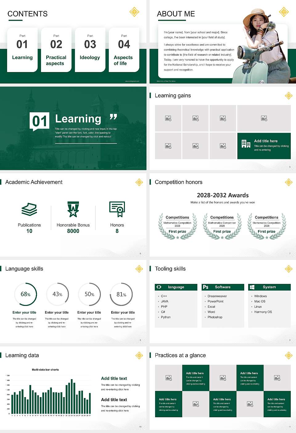 University of San Francisco National Scholarship Defense PPT Template16:9 ratio PPT effect preview image2