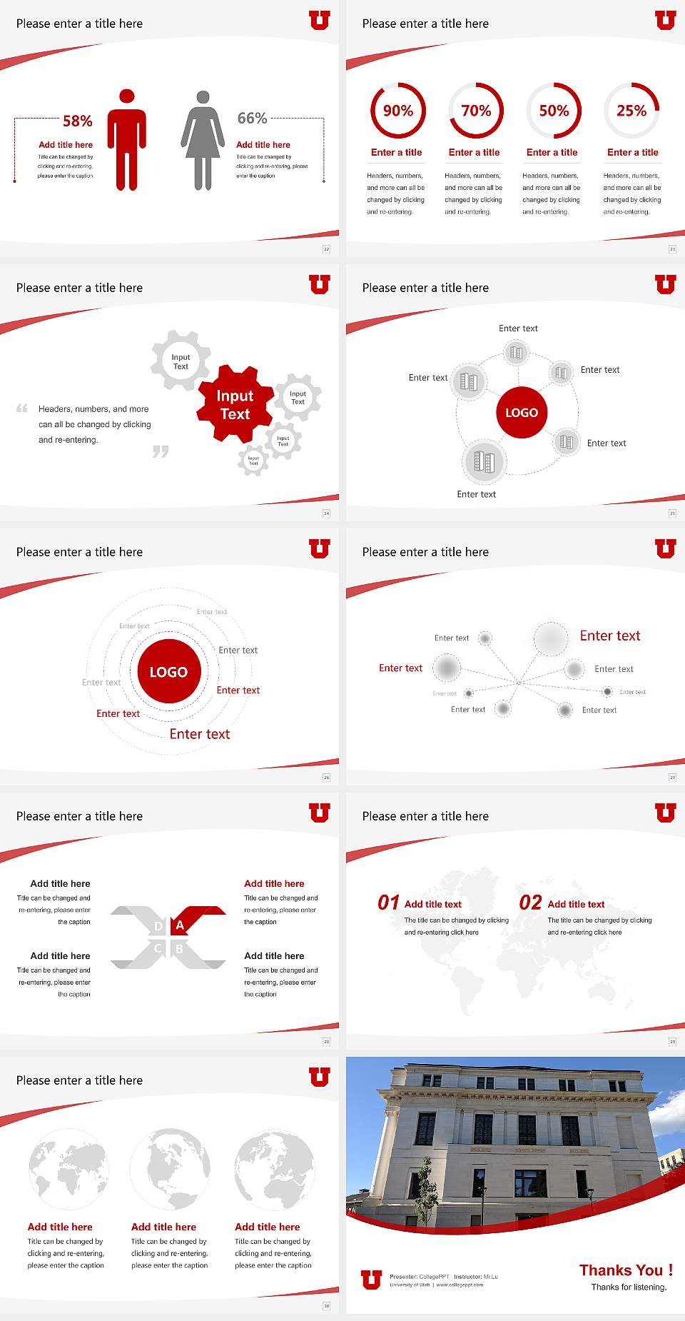 University of Utah Course/Courseware Creation PPT Template4:3 ratio PPT effect preview image4