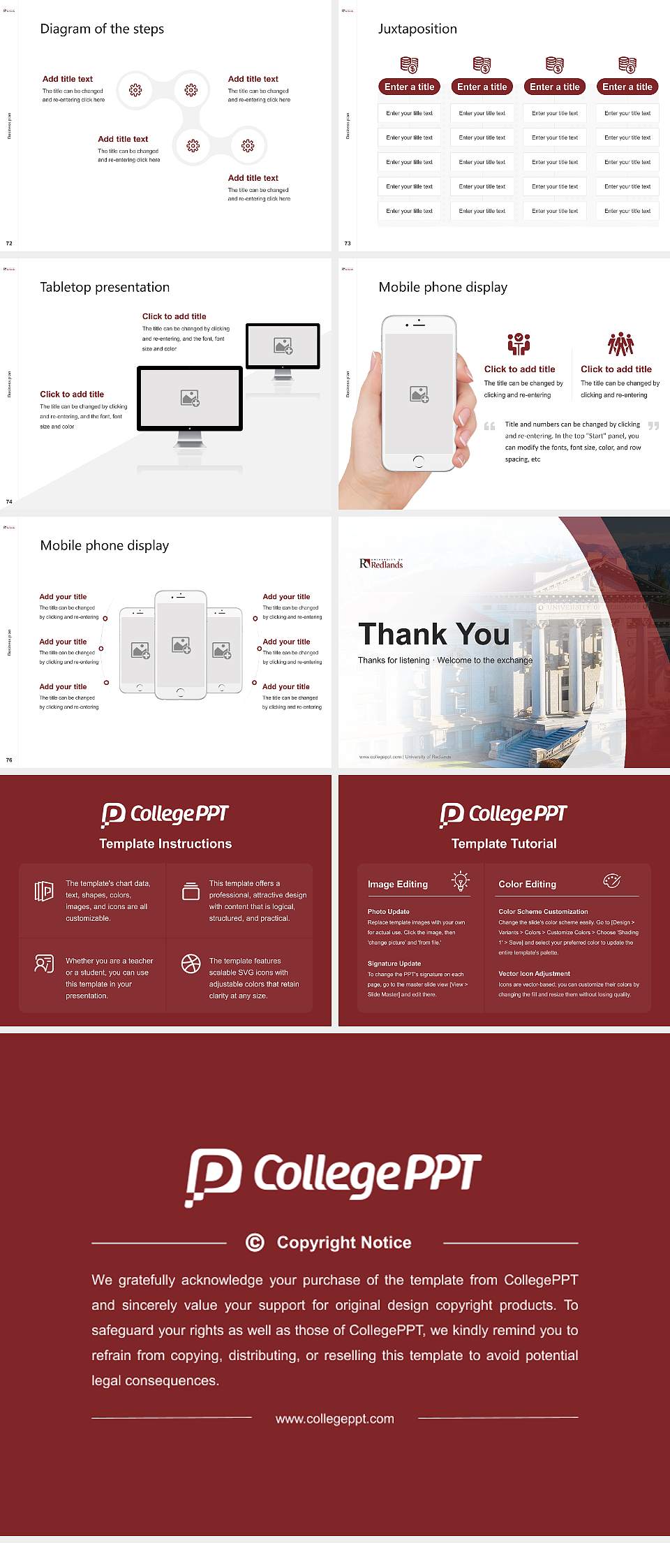 University of Redlands Competition/Entrepreneurship Contest PPT Template4:3 ratio PPT effect preview image9