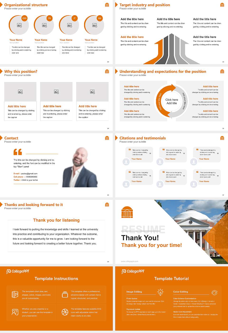 University of Virginia-Main Campus Resume PPT Template16:9 ratio PPT effect preview image4