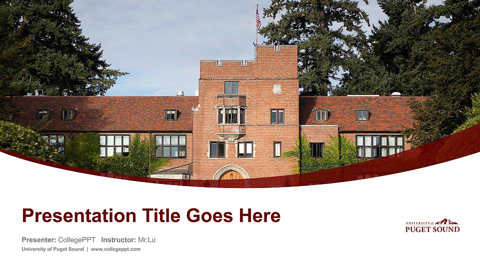 University of Puget Sound Course/Courseware Creation PPT Template16:9 ratio PPT effect preview image