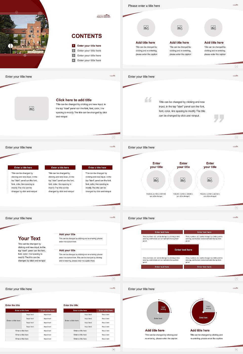 University of Puget Sound Course/Courseware Creation PPT Template16:9 ratio PPT effect preview image2