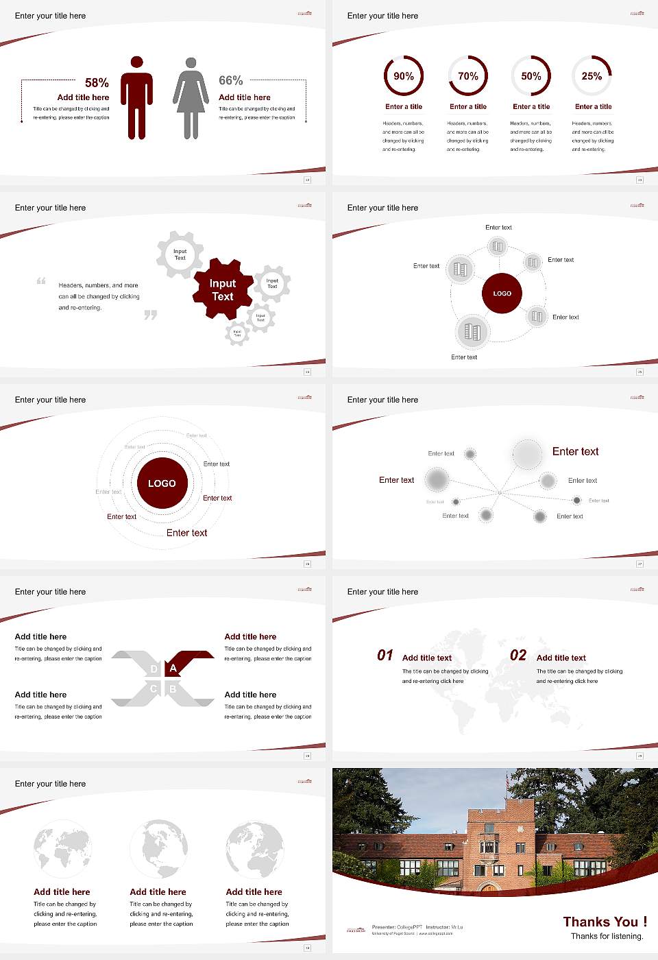 University of Puget Sound Course/Courseware Creation PPT Template16:9 ratio PPT effect preview image4
