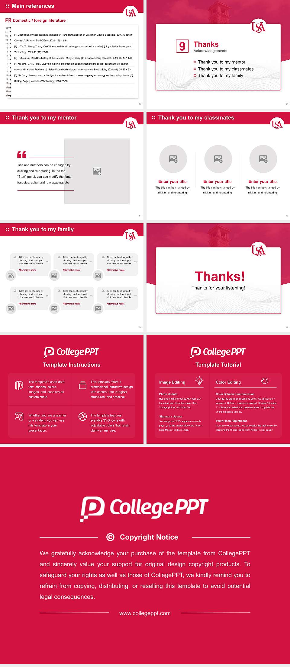 University of South Alabama Graduation Thesis Defense PPT Template4:3 ratio PPT effect preview image7