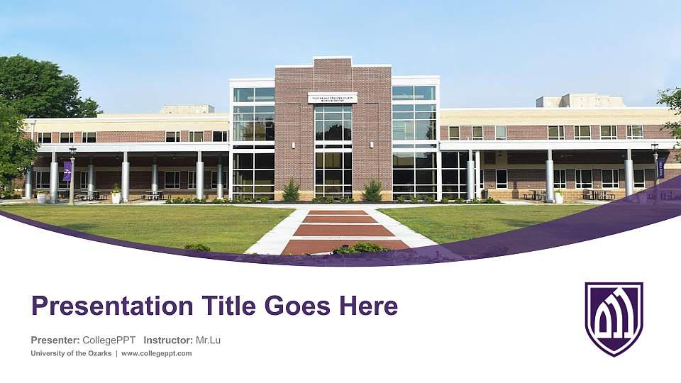 University of the Ozarks Course/Courseware Creation PPT Template16:9 ratio PPT effect preview image