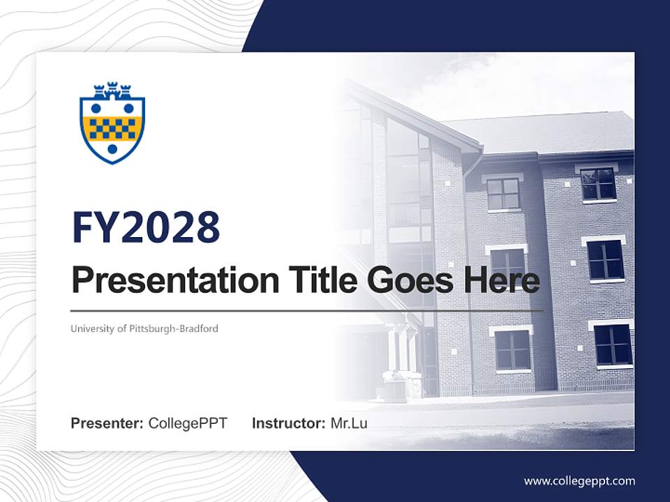 University of Pittsburgh-Bradford Academic Presentation/Research Findings Report PPT Template4:3 ratio PPT effect preview image5