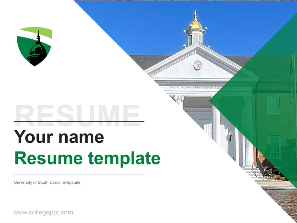 University of South Carolina-Upstate Resume PPT Template4:3 ratio PPT effect preview image5