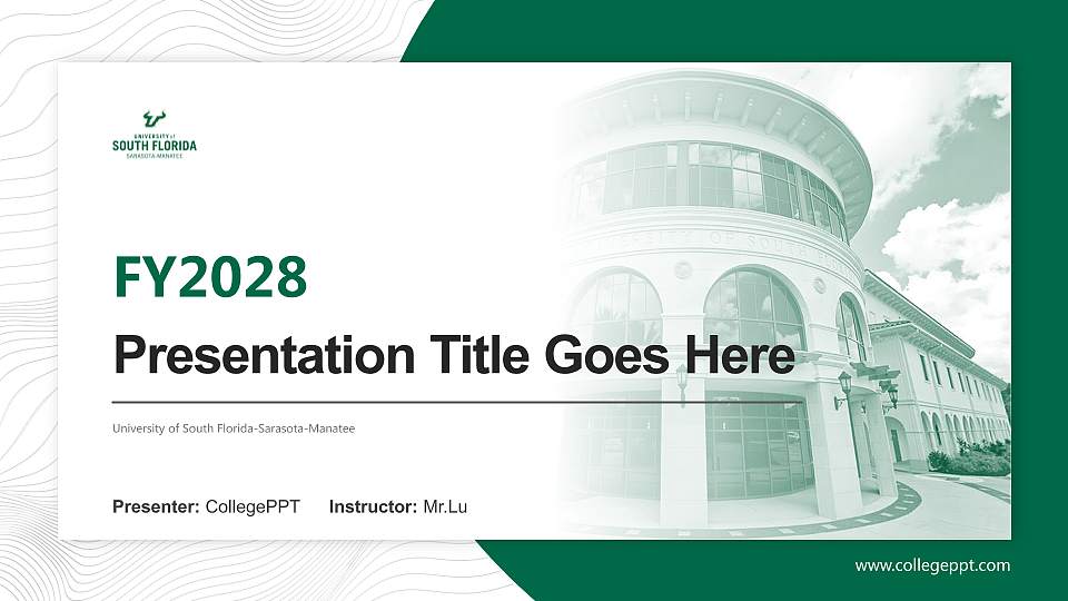 University of South Florida-Sarasota-Manatee Academic Presentation/Research Findings Report PPT Template16:9 ratio PPT effect preview image1