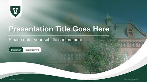 University of Vermont Lecture Sharing and Networking Event PPT Template