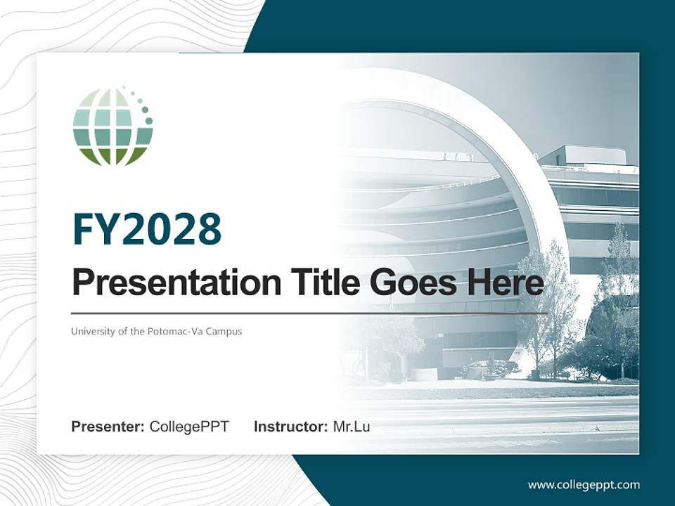University of the Potomac-Va Campus Academic Presentation/Research Findings Report PPT Template4:3 ratio PPT effect preview image5
