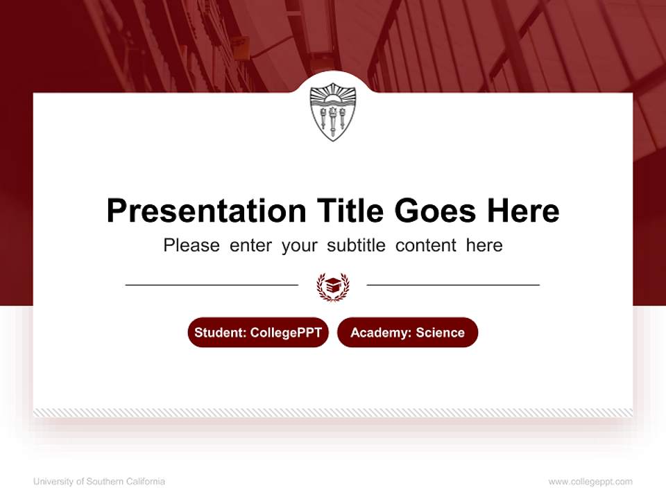 University of Southern California National Scholarship Defense PPT Template4:3 ratio PPT effect preview image4