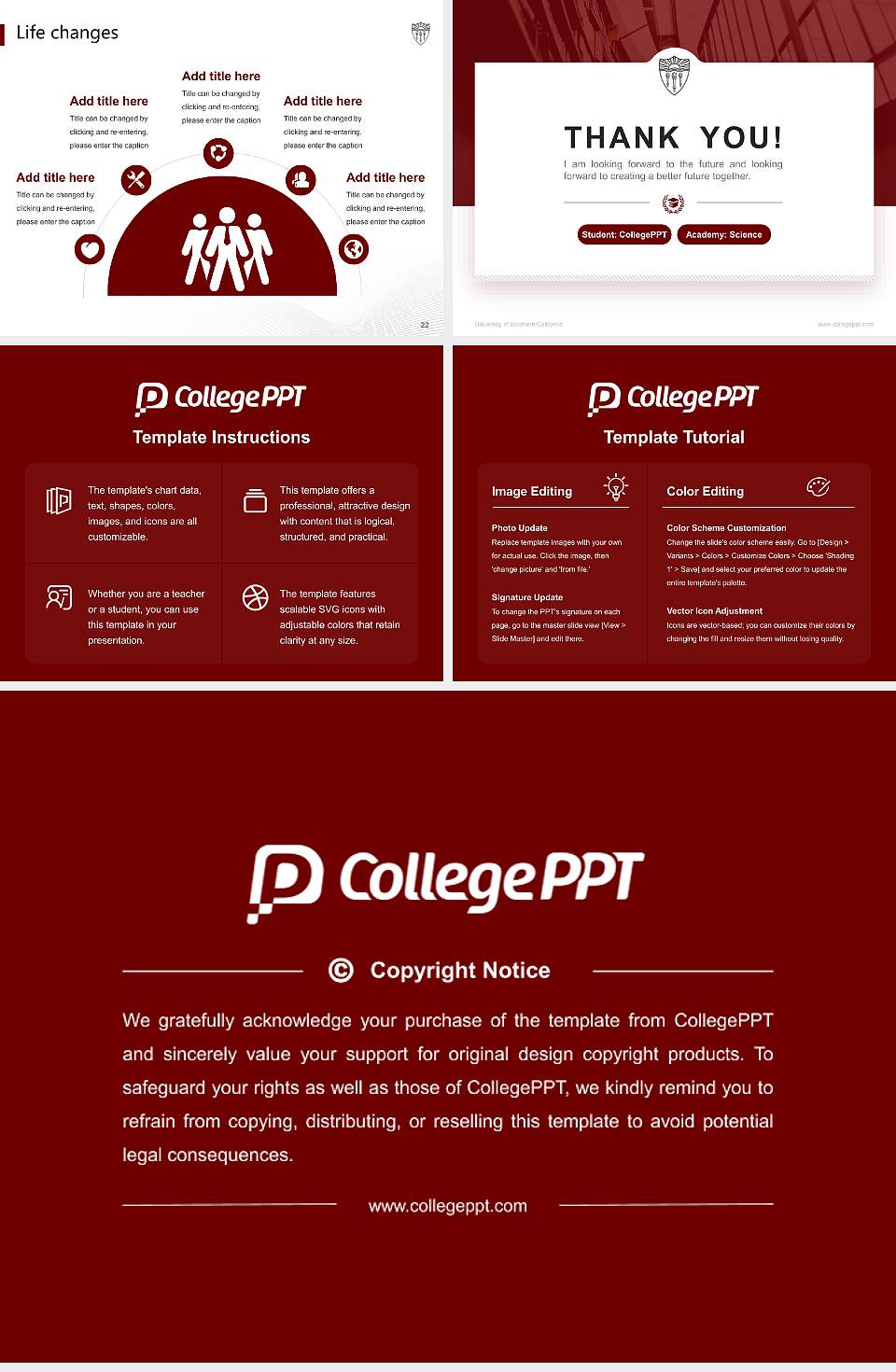 University of Southern California National Scholarship Defense PPT Template4:3 ratio PPT effect preview image4