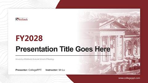 University of Redlands Graduate School of Theology Academic Presentation/Research Findings Report PPT Template