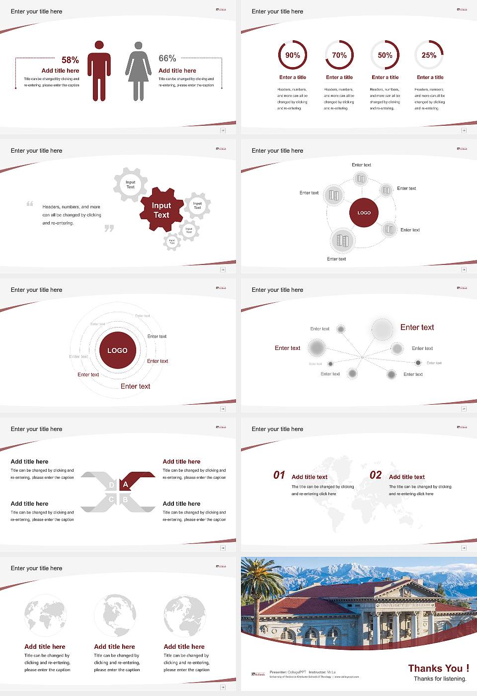 University of Redlands Graduate School of Theology Course/Courseware Creation PPT Template16:9 ratio PPT effect preview image4