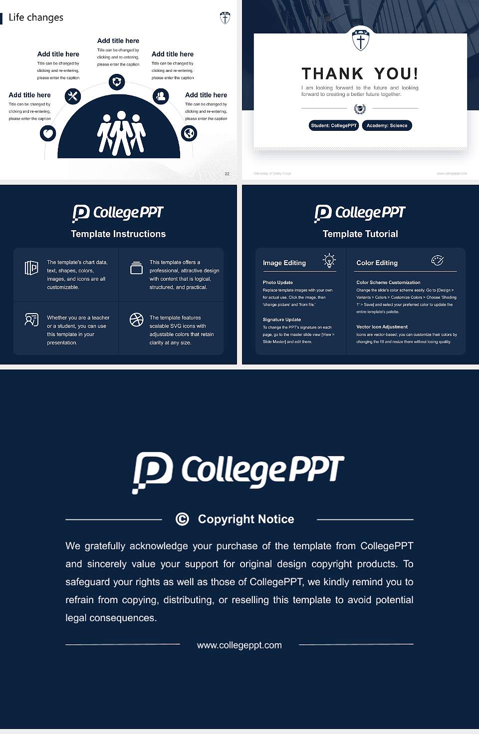 University of Valley Forge National Scholarship Defense PPT Template4:3 ratio PPT effect preview image4