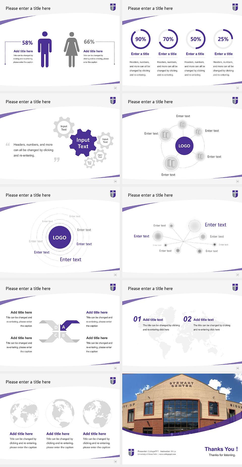 University of Sioux Falls Course/Courseware Creation PPT Template4:3 ratio PPT effect preview image4