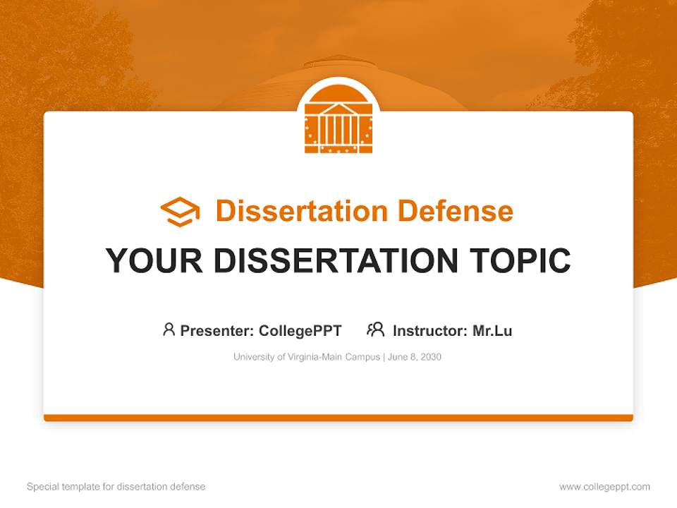 University of Virginia-Main Campus Graduation Thesis Defense PPT Template4:3 ratio PPT effect preview image7