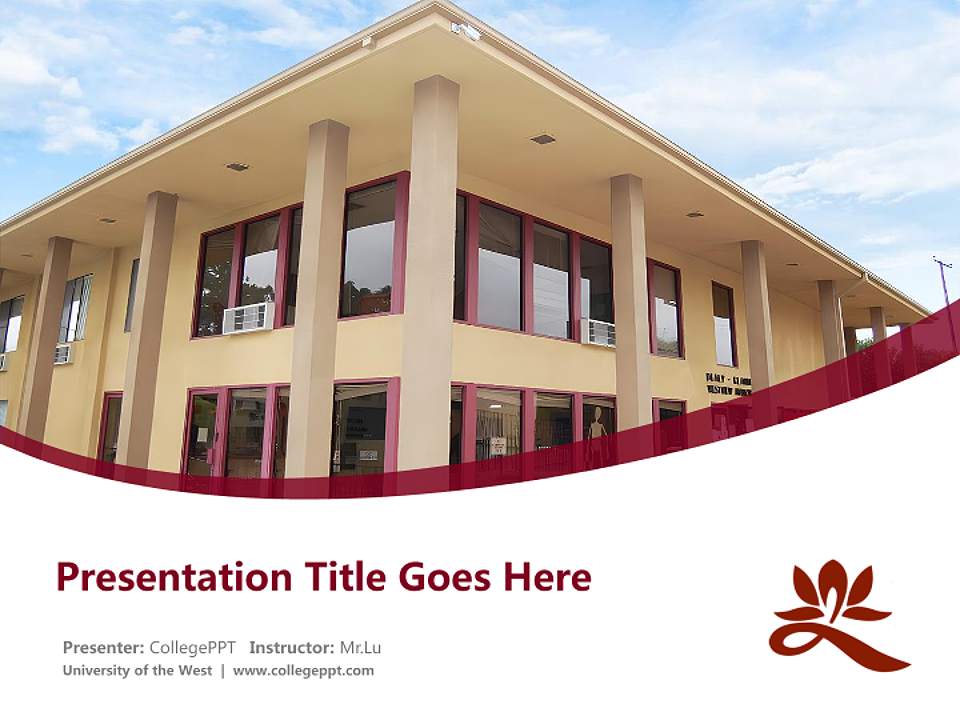 University of the West Course/Courseware Creation PPT Template4:3 ratio PPT effect preview image5