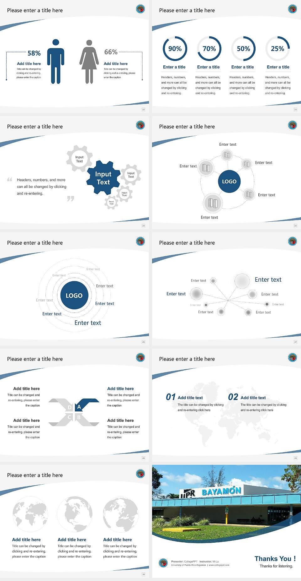 University of Puerto Rico-Bayamon Course/Courseware Creation PPT Template4:3 ratio PPT effect preview image4