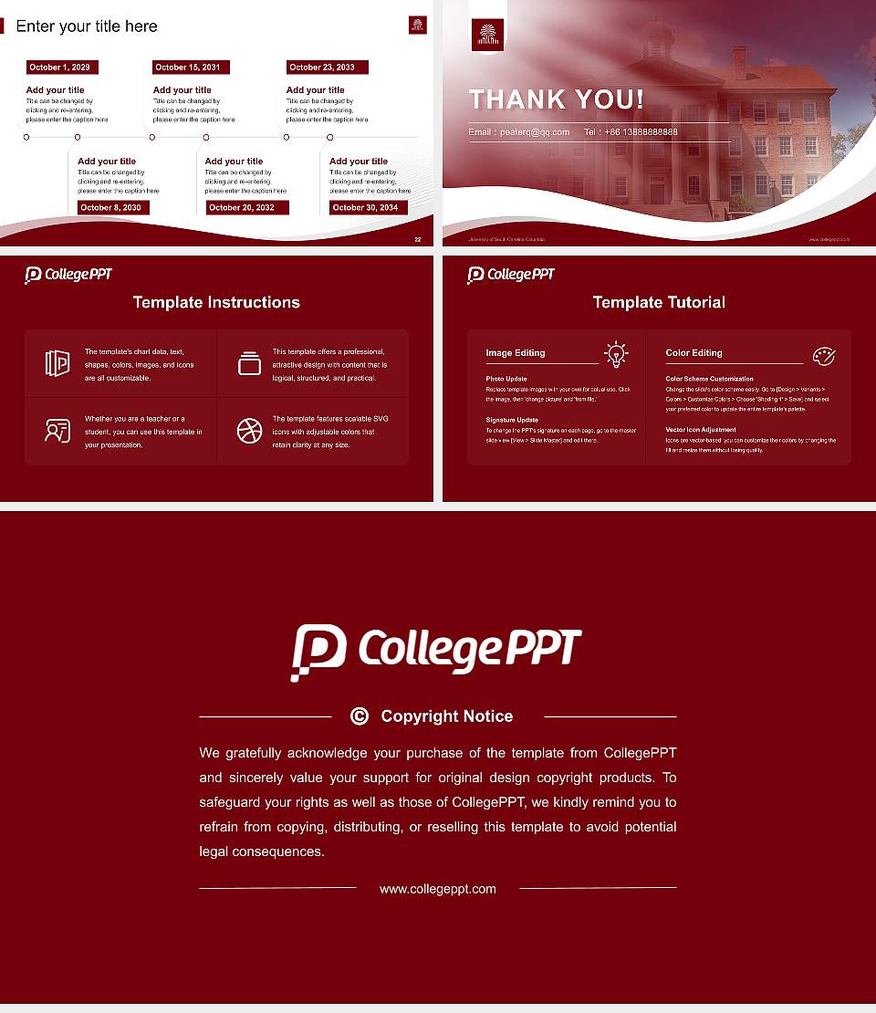 University of South Carolina-Columbia Lecture Sharing and Networking Event PPT Template16:9 ratio PPT effect preview image4