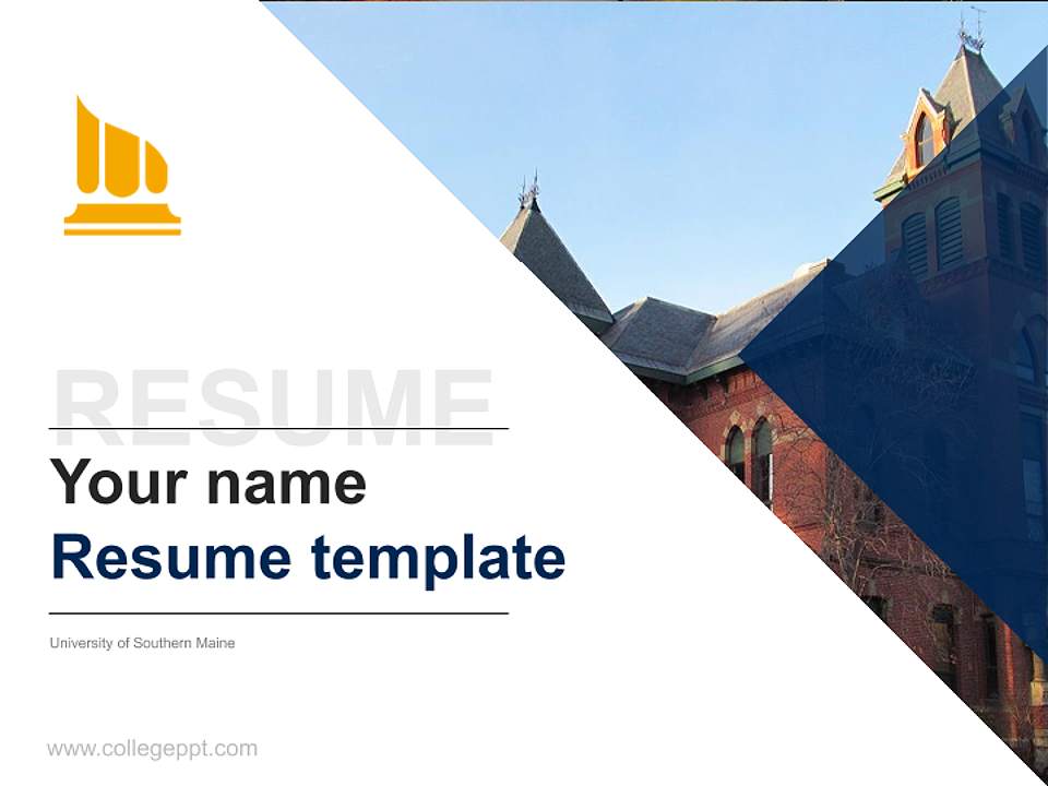 University of Southern Maine Resume PPT Template4:3 ratio PPT effect preview image5