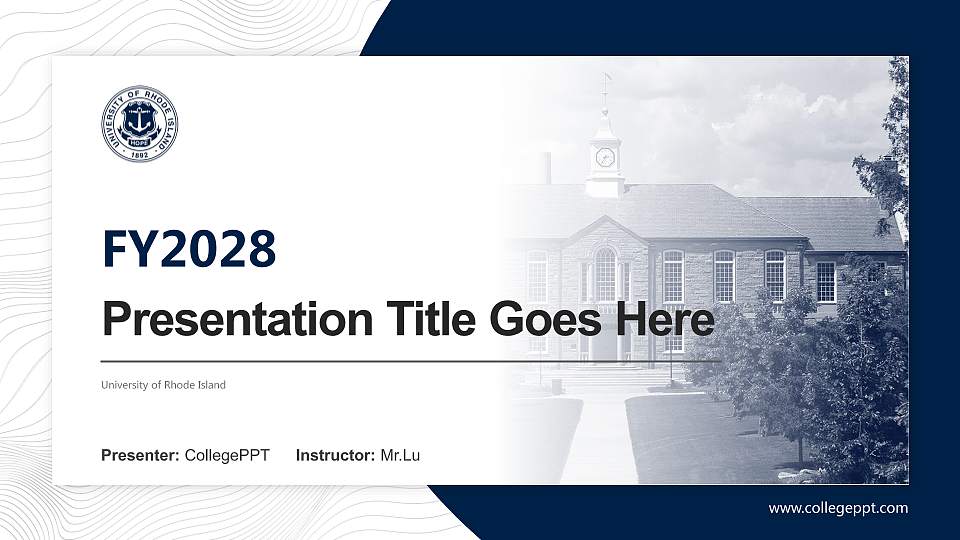 University of Rhode Island Academic Presentation/Research Findings Report PPT Template16:9 ratio PPT effect preview image