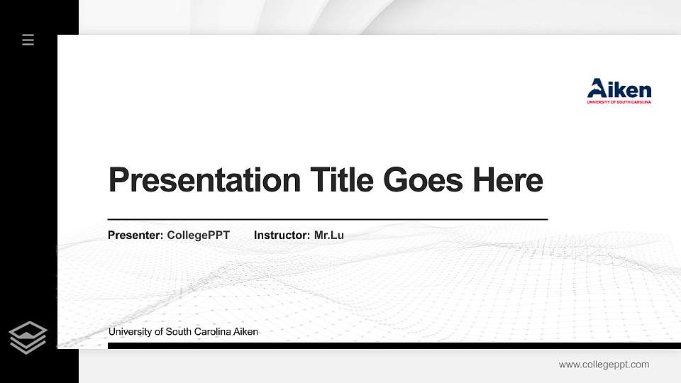 University of South Carolina Aiken Thesis Proposal/Graduation Defense PPT Template16:9 ratio PPT effect preview image