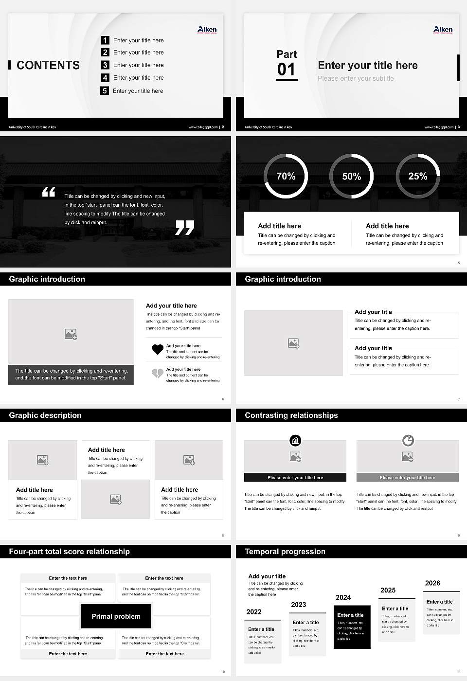 University of South Carolina Aiken Thesis Proposal/Graduation Defense PPT Template16:9 ratio PPT effect preview image2