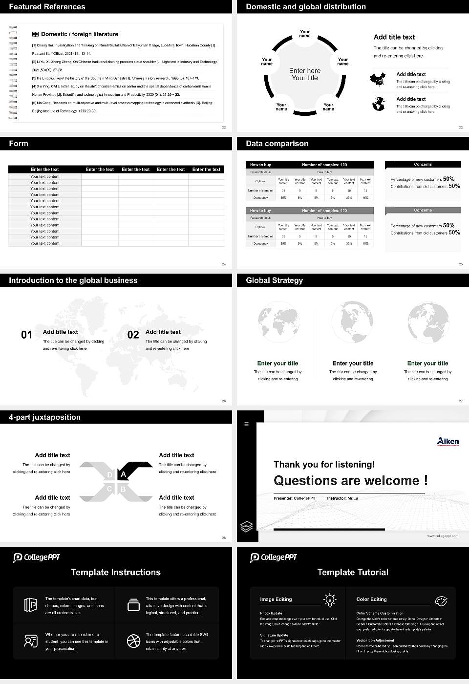 University of South Carolina Aiken Thesis Proposal/Graduation Defense PPT Template16:9 ratio PPT effect preview image4