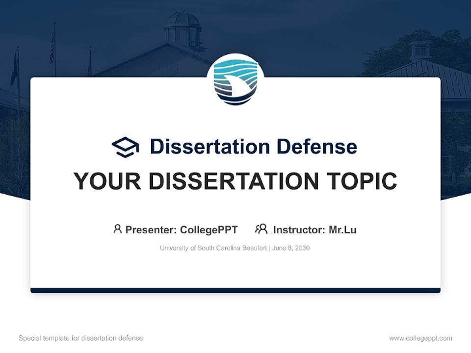 University of South Carolina Beaufort Graduation Thesis Defense PPT Template4:3 ratio PPT effect preview image7