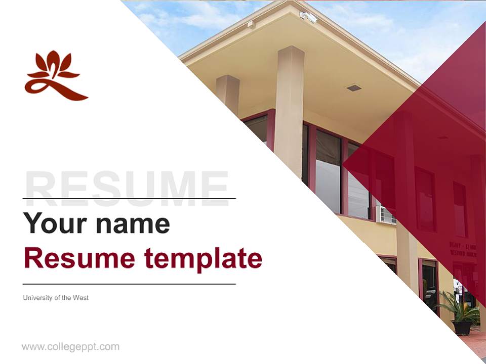 University of the West Resume PPT Template4:3 ratio PPT effect preview image5