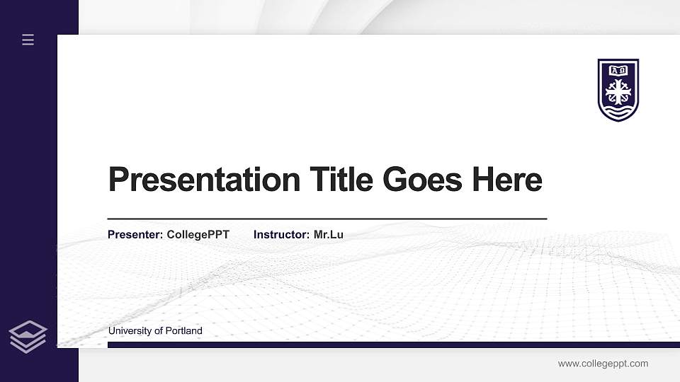 University of Portland Thesis Proposal/Graduation Defense PPT Template16:9 ratio PPT effect preview image