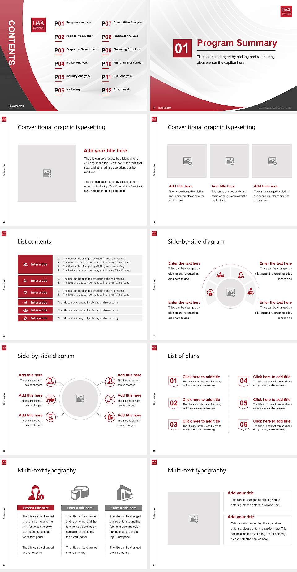 University of West Alabama Competition/Entrepreneurship Contest PPT Template4:3 ratio PPT effect preview image2