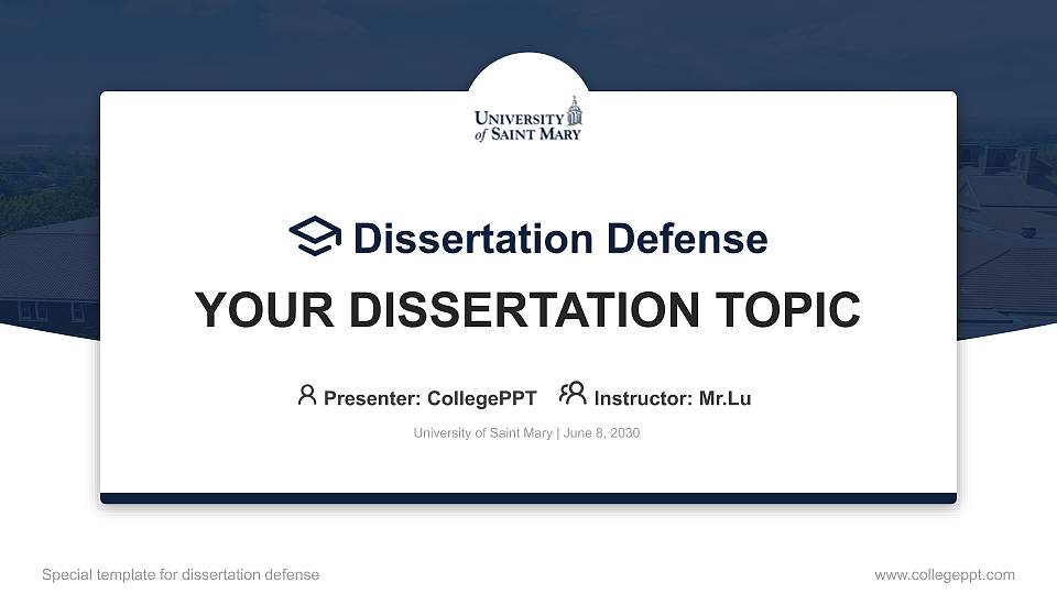 University of Saint Mary Graduation Thesis Defense PPT Template16:9 ratio PPT effect preview image