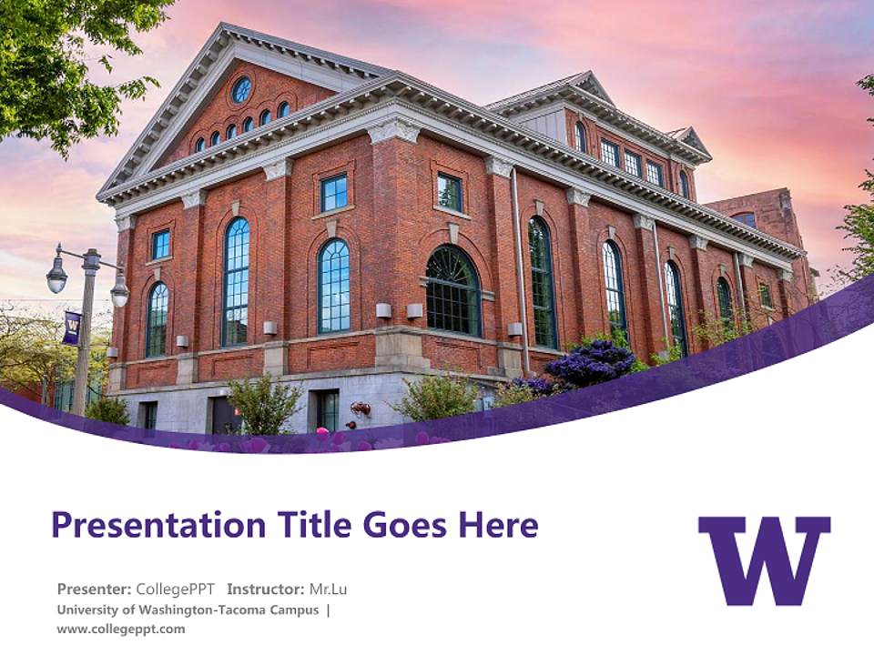 University of Washington-Tacoma Campus Course/Courseware Creation PPT Template4:3 ratio PPT effect preview image5