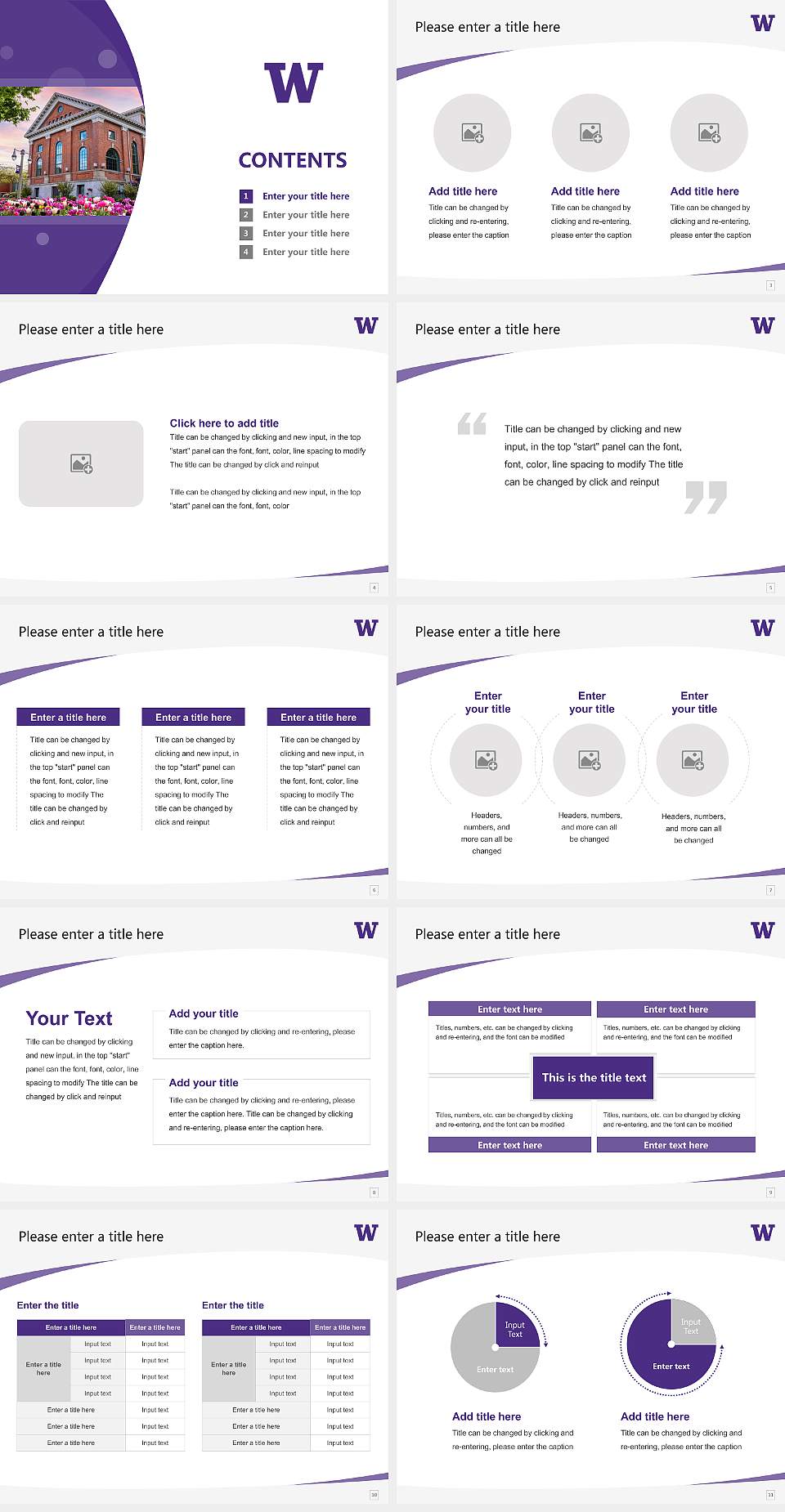 University of Washington-Tacoma Campus Course/Courseware Creation PPT Template4:3 ratio PPT effect preview image2