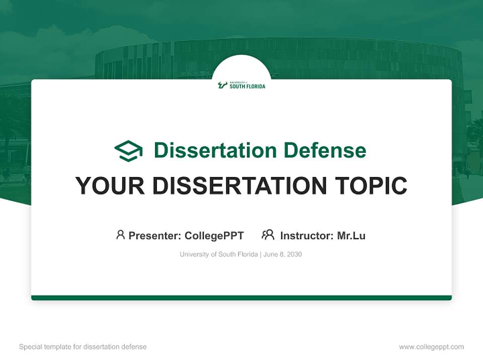 University of South Florida Graduation Thesis Defense PPT Template4:3 ratio PPT effect preview image7